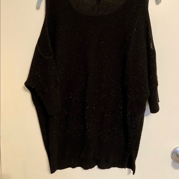APT 9 BLK SPARKLE COLD-SHOULDER SWEATER-M - Picture 5 of 7